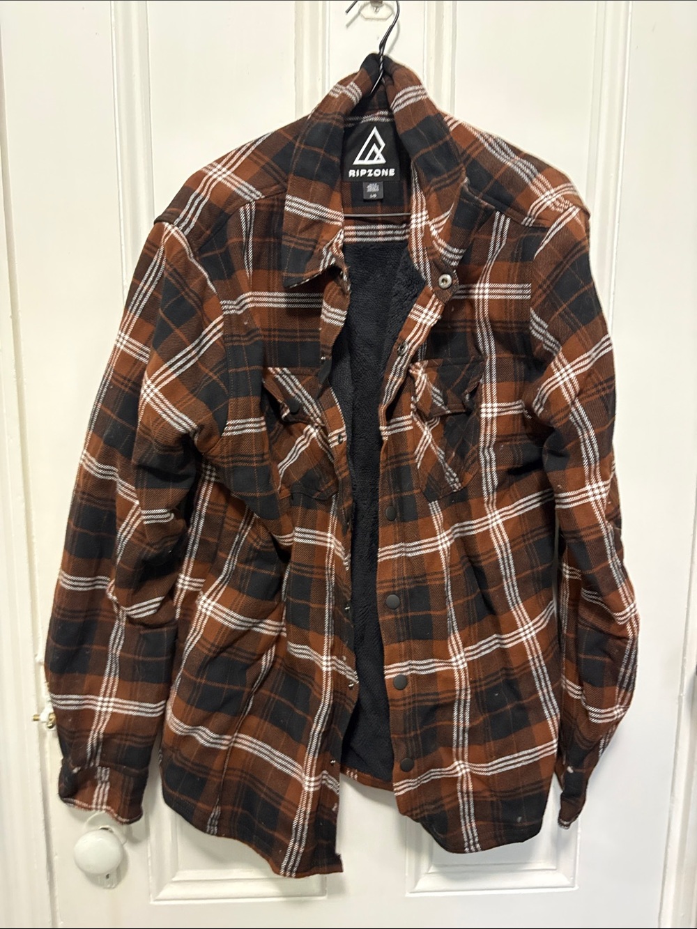 Ripzone Men's Brown Plaid Lightweight Shirt Jacket